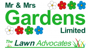 Mr & Mrs Gardens Limited with The Lawn Advocates logo