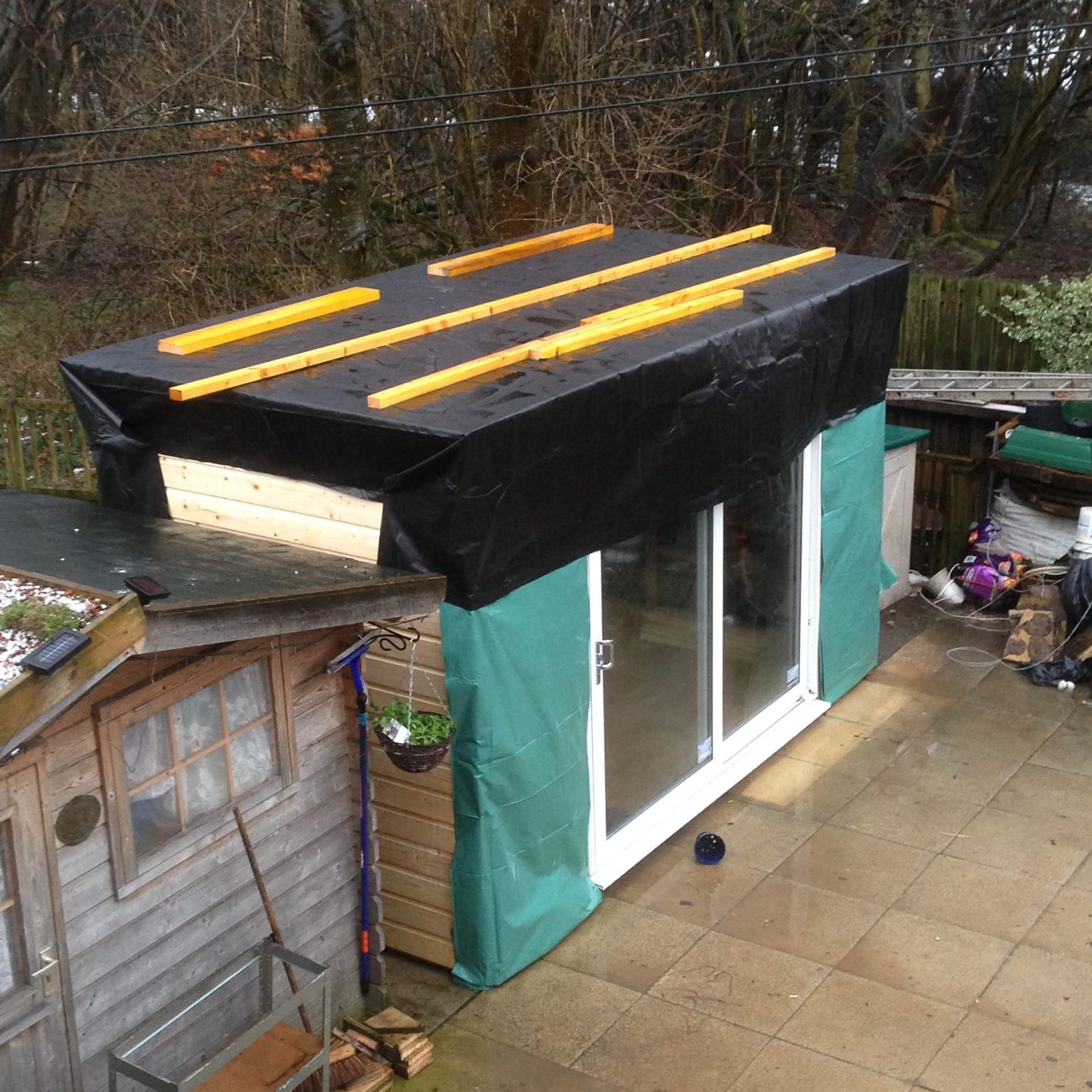shed roof with pond liner | Mr & Mrs Gardens Limited