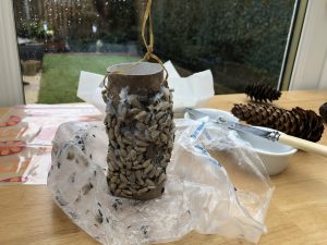 Cardboard Tube Bird Feeder - How to Get Kids Gardening