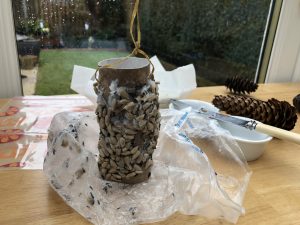 Cardboard Tube Bird Feeder - How to Get Kids Gardening